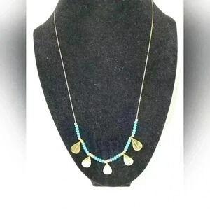 Plunder gold tone with blue beads